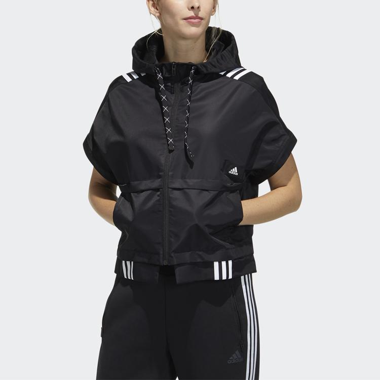 Adidas Спортивная куртка с капюшоном Легкая женская куртка Черная GT4404