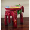 Wooden Painting Decorative Rajastani Painted Elephant Stool Home Decorative Items Showpiece(8 Inch) (Maroon)