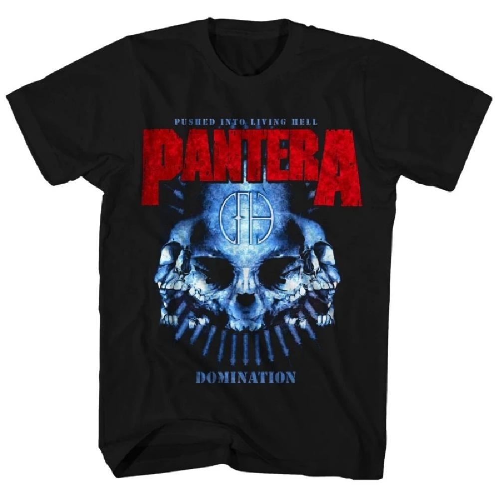 Американская винтажная футболка Pantera Domination с принтом дистресс Мужская футболка в стиле рок-музыки Летняя новинка Мужская и женская уличная одежда
