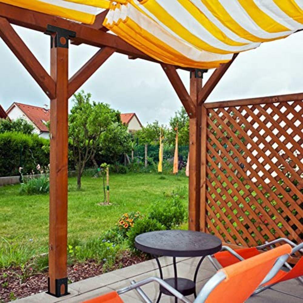 2pcs Adjustable Pergola Brackets 3-Way Pergola Fixed Bracket Pergola Corner Frame  Courtyards
