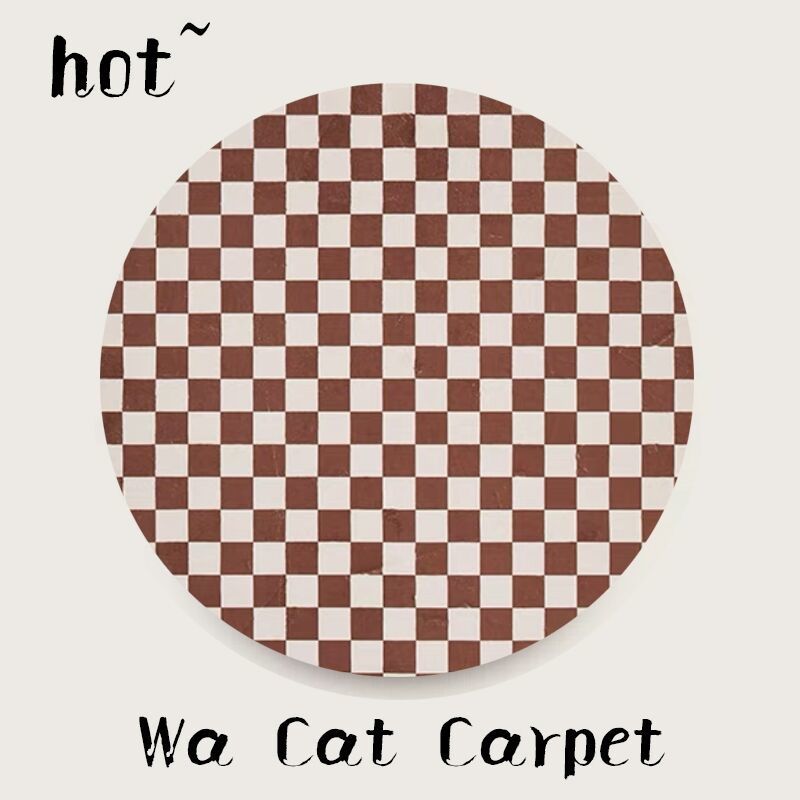 Круглый ковер в клетку, комод, утолщенный ковер, домашняя гостиная, спальня, прикроватный, ковры большой площади, пушистый, мягкий, нескользящий коврик