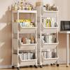 Trolley Bookshelf Kitchen Storage Slit Storage Cabinet Bathroom Living Room Home Organizer Rack Kitchen Corner Narrow Pegboard