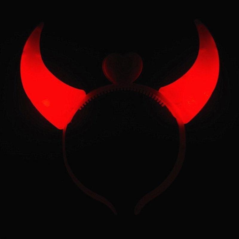 Festival Creative Decor LED Lamp Glowing Horns Luminous Devil Headband Lights Christmas Party Decor Masquerade Bar Supplies