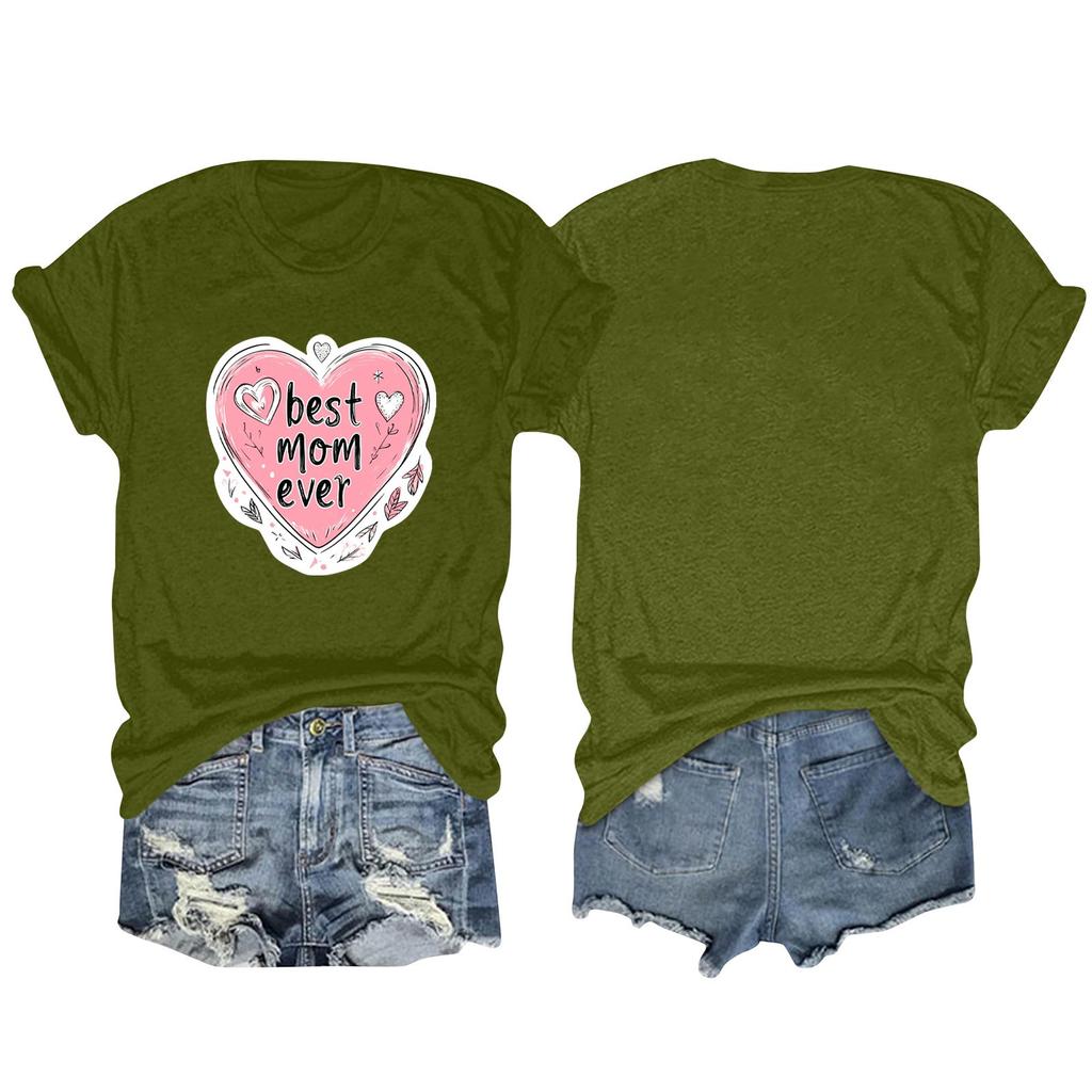 Женская повседневная футболка с круглым вырезом и короткими рукавами с принтом