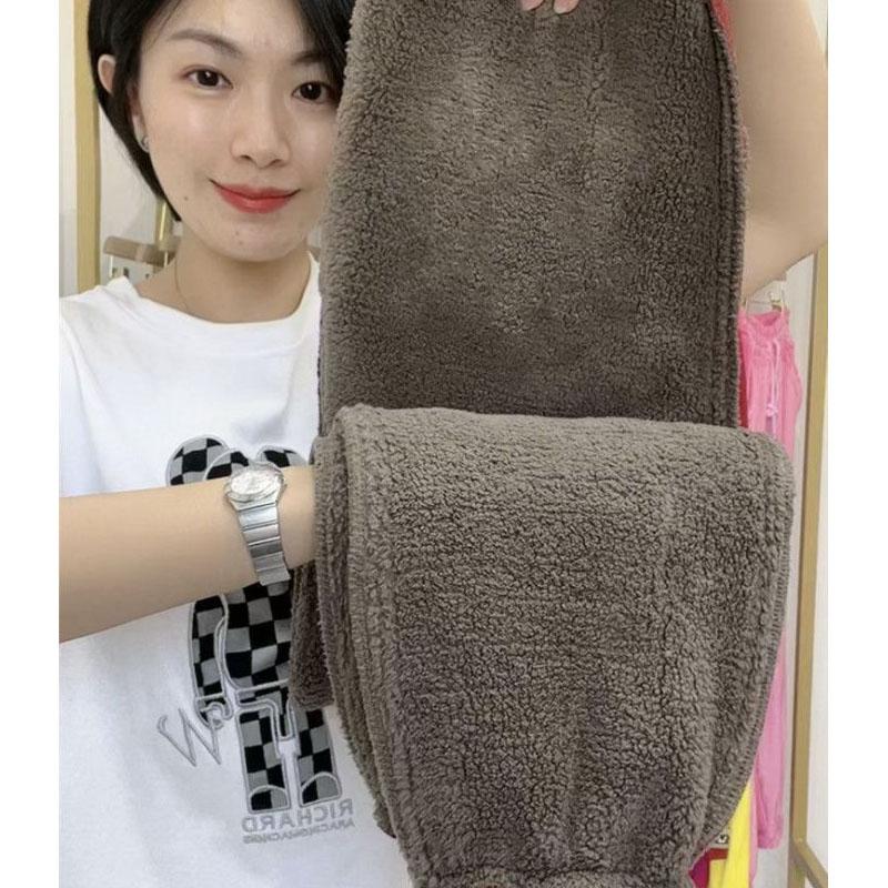 Зимние тренировочные брюки из овечьей шерсти, женские повседневные теплые шаровары, утолщенные флисовые подкладки, мешковатые брюки-джоггеры