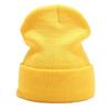 Зимние шапки для женщин, шапки-бини, новые шапки, вязаные флуоресцентные шапки для девочек, осенние женские теплые шапки-чепчики, желтые шапки
