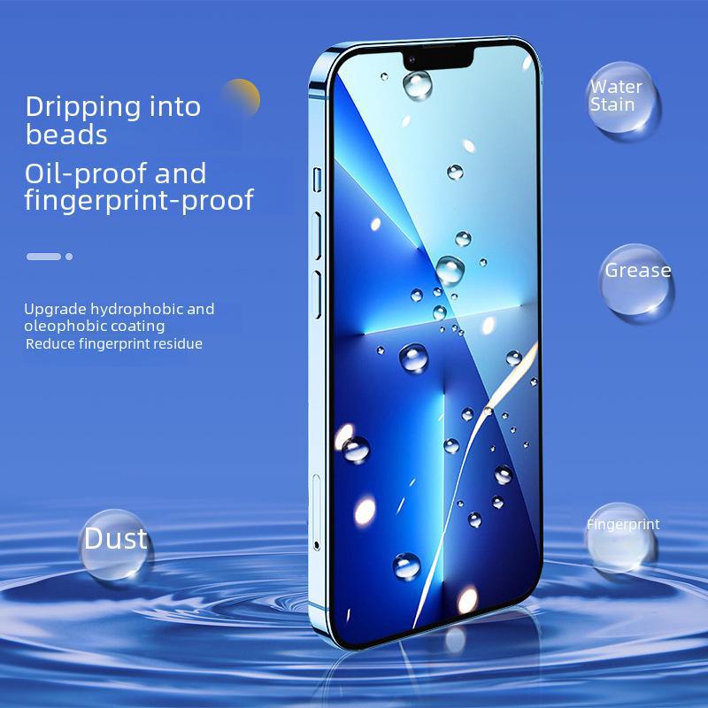 Закаленная пленка с защитой от подглядывания для iPhone 13 Pro Max/14 - Без пыли, Легкое 15-секундное нанесение, Дизайн без отверстий