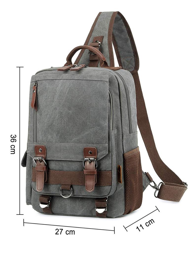 Body One Shoulder Crossbody A4 Compatible with 13 Inch [Mygreen] Bag, Bag, Bag, Storage, PC, Canvas, Commuting, Travel, Men's (L/Brown)