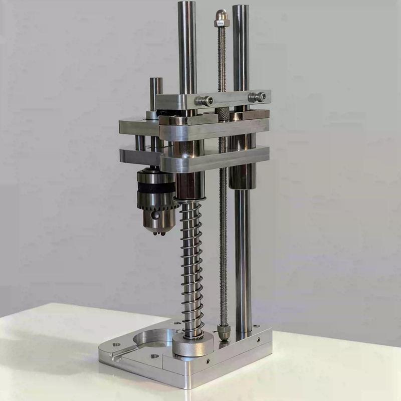 Woodworking Drilling Stand - Aluminum Profile Vertical Positioning Tool, Mini Desktop Drill Stand for Cordless Drills & DIY