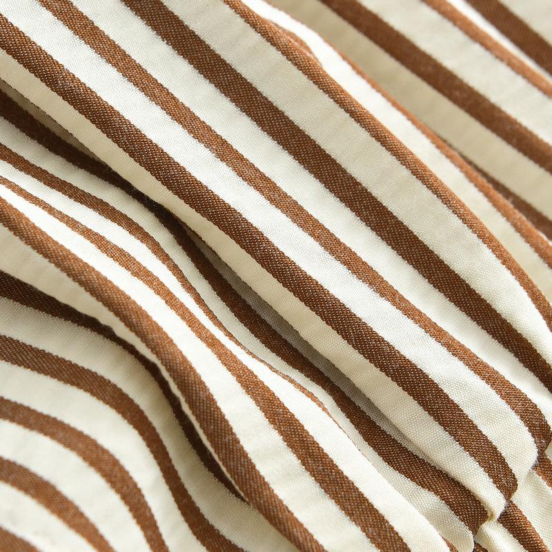 Женские летние повседневные брюки микроклеш в ретро-полоску 2024