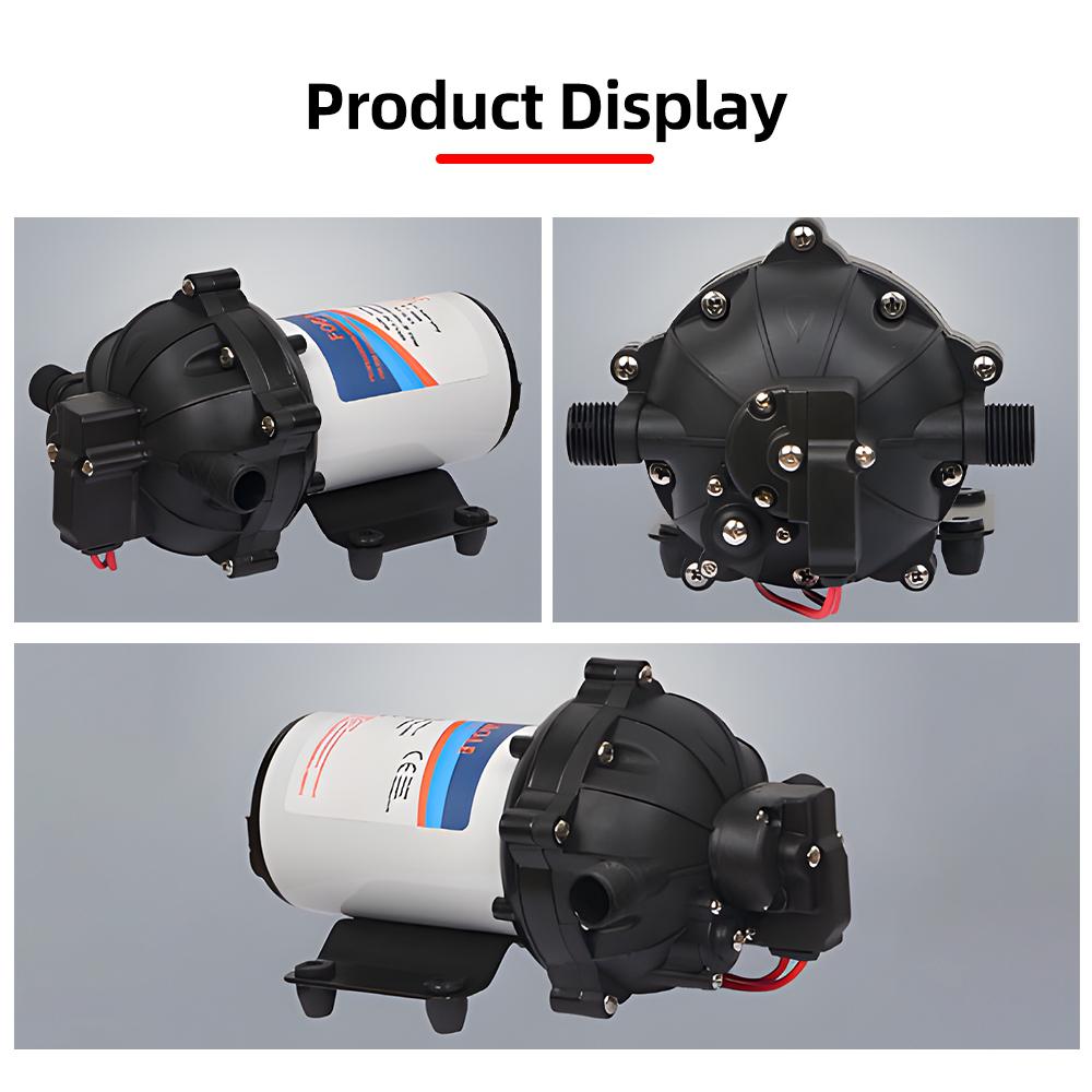 12V Water Pressure Diaphragm Pump 5 Chamber Self Priming Pump 5.5GPM Water Transfer Pump 70PSI with Water Strainer Hose