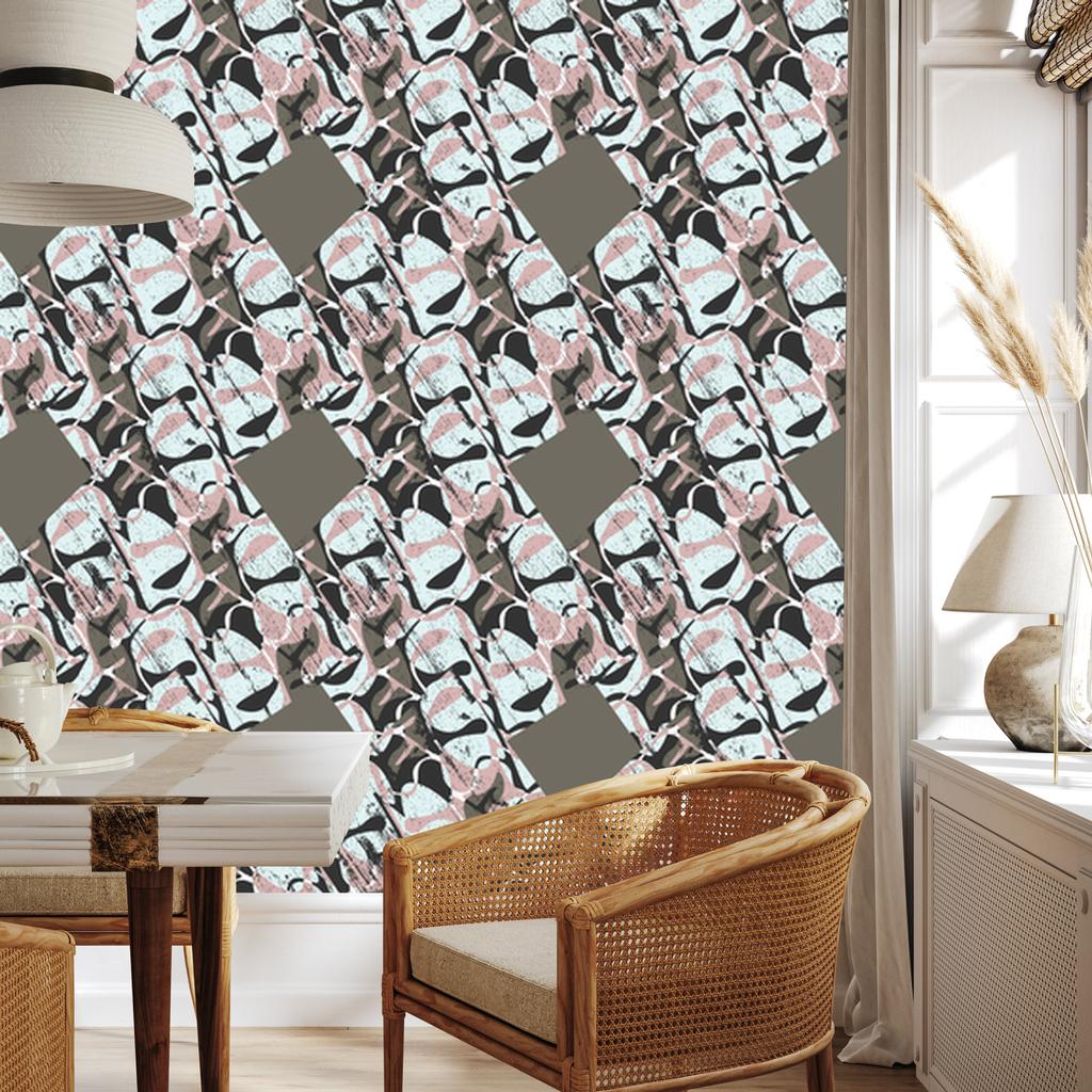 Wallpaper Fashionable graffiti drawings for living room and bedroom 50x1000