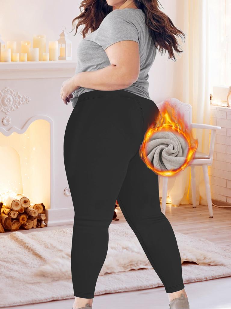 Кофейные флисовые зимние утепленные леггинсы большого размера для женщин с высокой талией и контролем живота, теплые осенне-зимние леггинсы