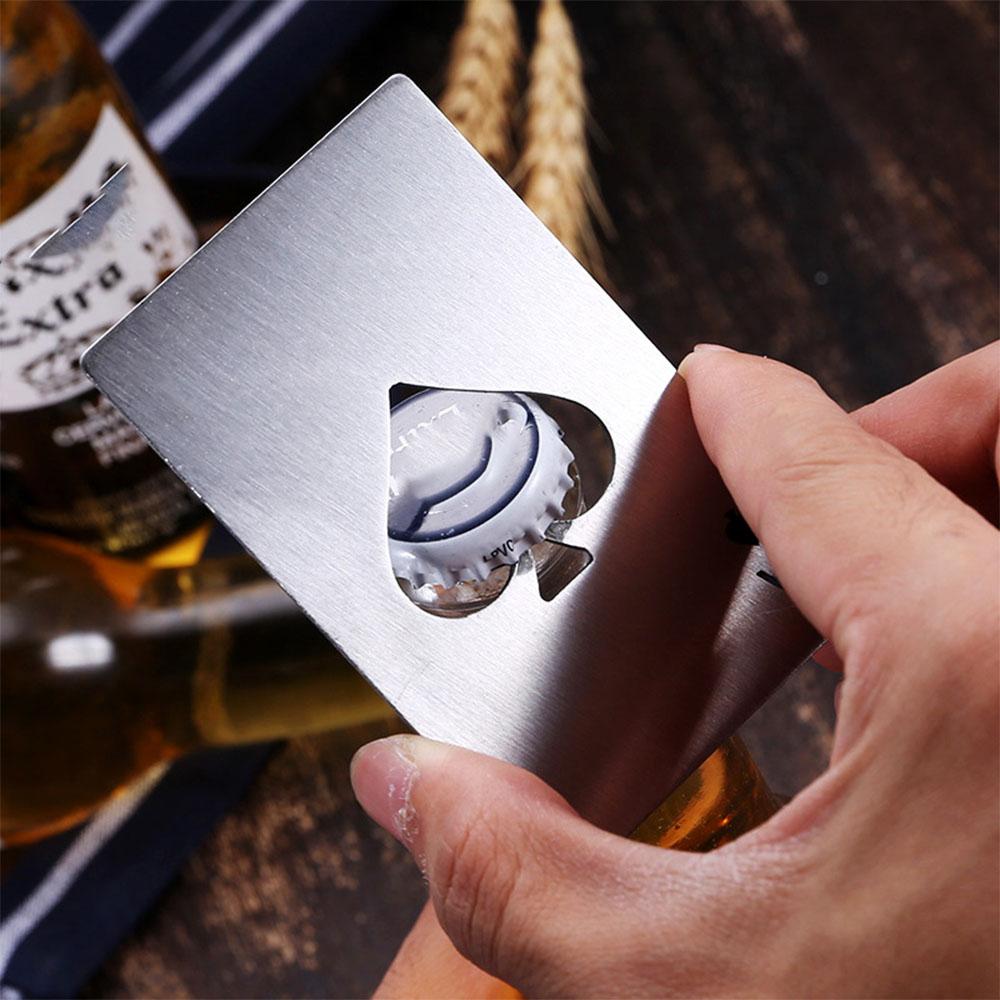 Poker Ace of Spades Beer Opener,Stainless Steel Playing Card Bottle Opener,Mini Wallet Openers Bar Cooking Tools
