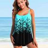 Popular High Quality Women's Summer Swimwear Loose Needle Tankini Top Shorts Two Piece Beach Swimwear S-6XL