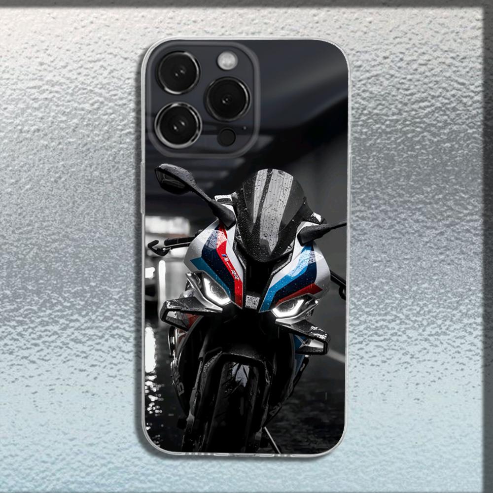 Чехол для телефона Bike B-Bmwes Moto S1000rr для iPhone 16,15,14,13,12,11 Plus,Pro,Max,XR,XS,Plus,SE,Mini Прозрачный Мягкий Чехол