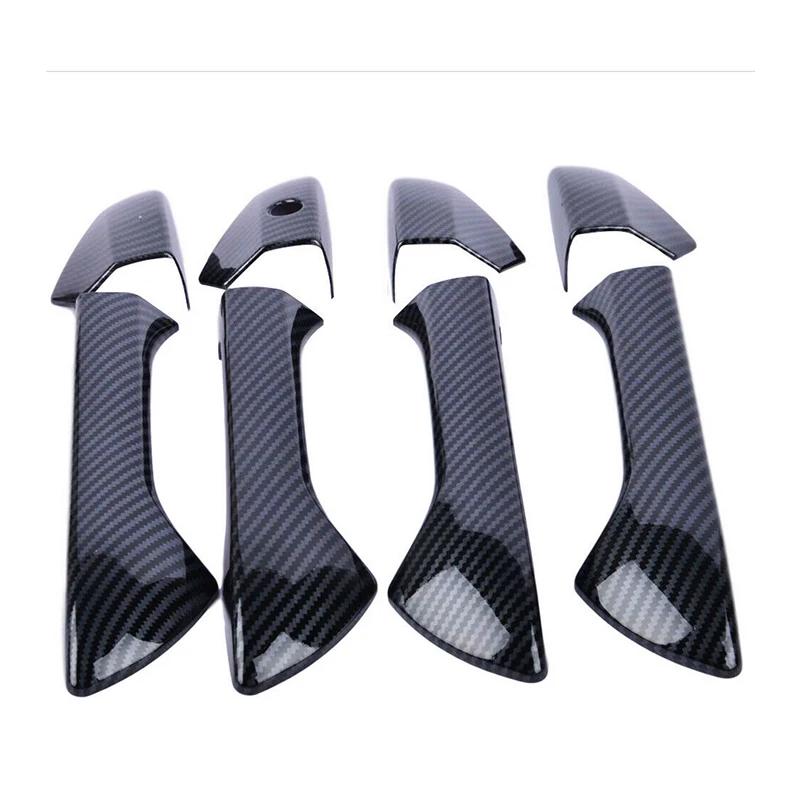 Для Honda Accord Sedan 2008 2009 2010 2011 2012 автомобильная карбоновая черная внешняя дверная ручка накладка отделка 8 шт автостайлинг детали