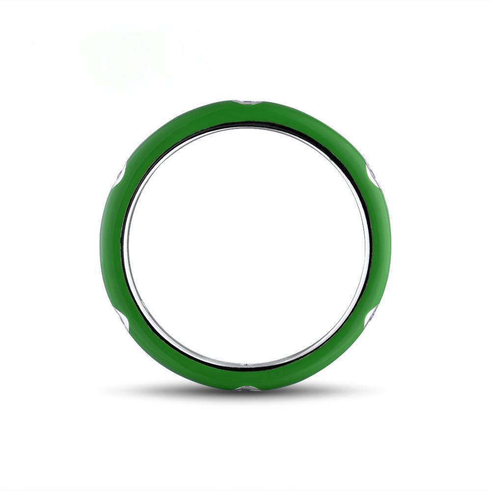 925 Silver Plated Colorful Rainbow CZ Eternal Stackable Ring Ladies Wedding Party Engagement Ring Jewelry Gift Women's Ring