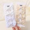 RAINBOW BOWS 4Pcs Simple Nylon Ribbon Hair Bows Clip for Girls Sweet Lace Hairgripes Gift Headwear Set Boutique Kids Barrette