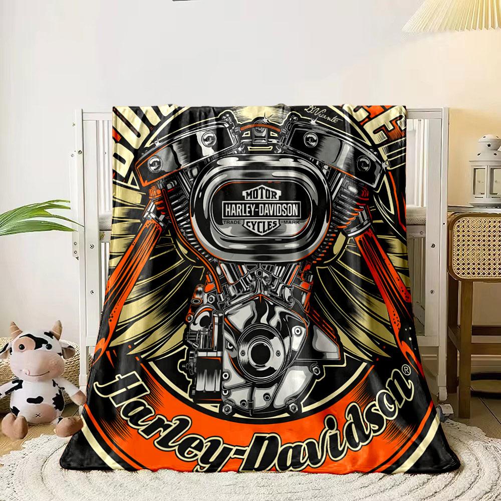 Плед с принтом двигателя Harley Davidson Плед для спальни Плед для гостиной Дивана обеденный перерыв Мягкий Уютный плед для друга Фестиваль Подарок
