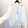 Летняя легкая одежда для защиты от солнца Ice Silk для женщин, легкая верхняя одежда, свободная и утягивающая рубашка для защиты от солнца, топ с капюшоном для женщин