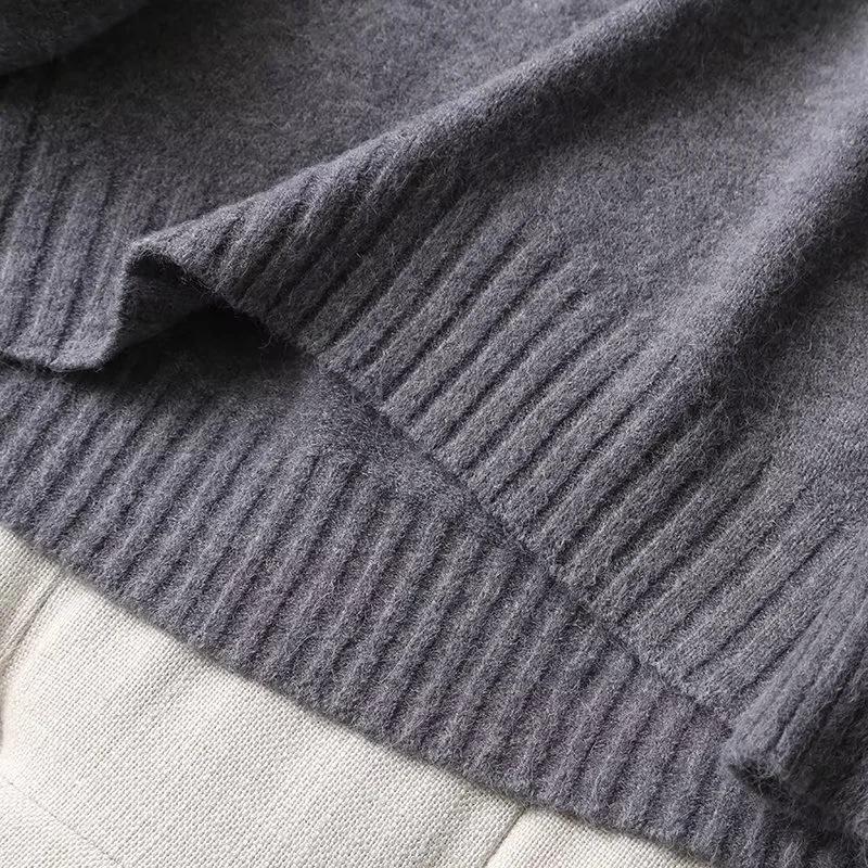 Женские пуловеры больших размеров, шикарные топы, элегантный бежевый вязаный свитер с круглым вырезом, джемпер