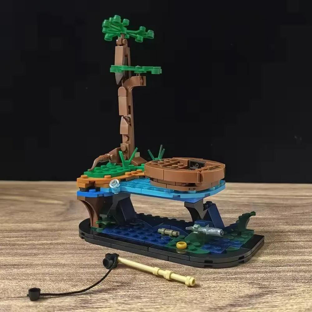 Новый MOC Рыболовная хижина Модель Строительные блоки Украшение для Детей Мальчиков и Девочек Праздничный Подарок