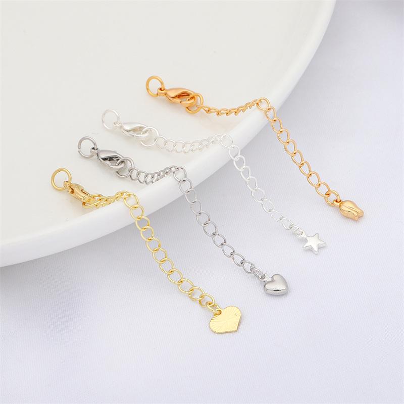 Color-Preserving 14K Gold-Plated Tail Chain Extension for DIY Handmade Bracelets and Necklaces