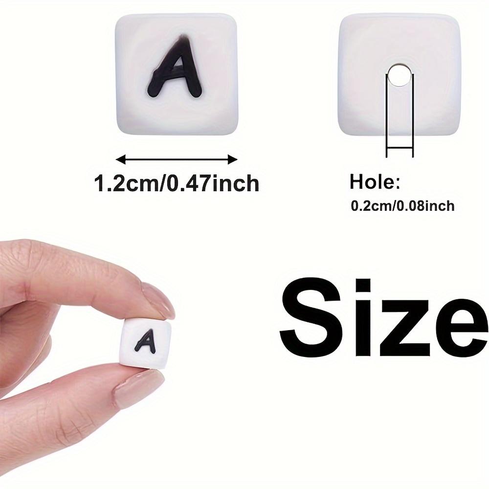 26 силиконовых бусин с буквами, квадратные бусины с буквами AZ размером 12 мм, используются для изготовления брелоков с силиконовыми бусинами с буквами