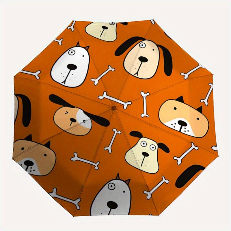 1 шт. Автоматический зонт-трость с кнопкой быстрого открытия/закрытия, с рисунком костей для собак, ветрозащитная конструкция, легкий портативный зонт для женщин и мужчин 6018