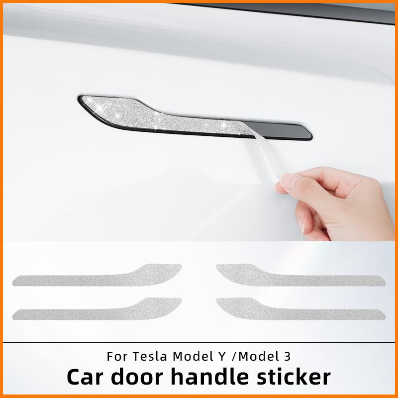 Door Handle Sticker For Tesla Model Y Juniper Car Door Handle Scratch Protector Sticker Auto Door Handle Scratch Cover