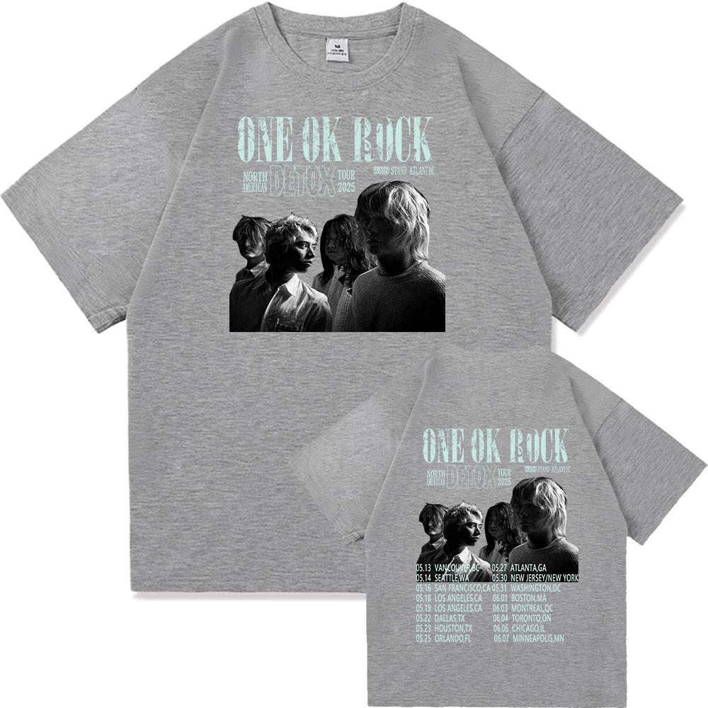 Футболка One Ok Rock Detox Tour Модная Унисекс Одежда Винтажная Харадзюку Высококачественная Одежда Хлопковые Футболки с Коротким Рукавом