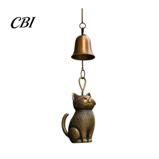 Indoor Wind Chimes for Home Metal Cat Chime, Unique Garden Decor, Outdoor Statue Landscaping Accents Lovers, Windchimes Bell Hanging Ornaments,