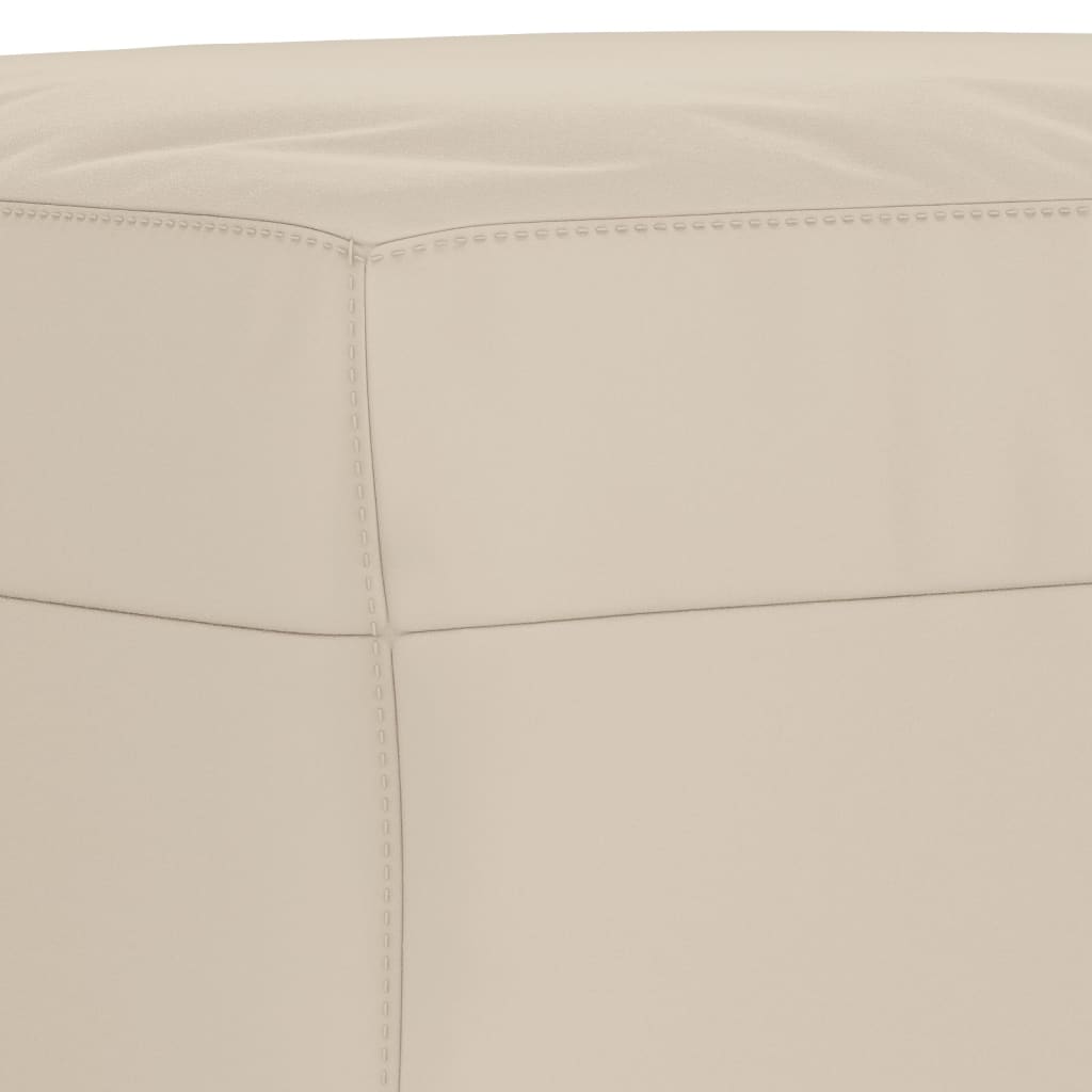 Cream colored Bench 100 x 35 x 41 cm Microfiber Fabric