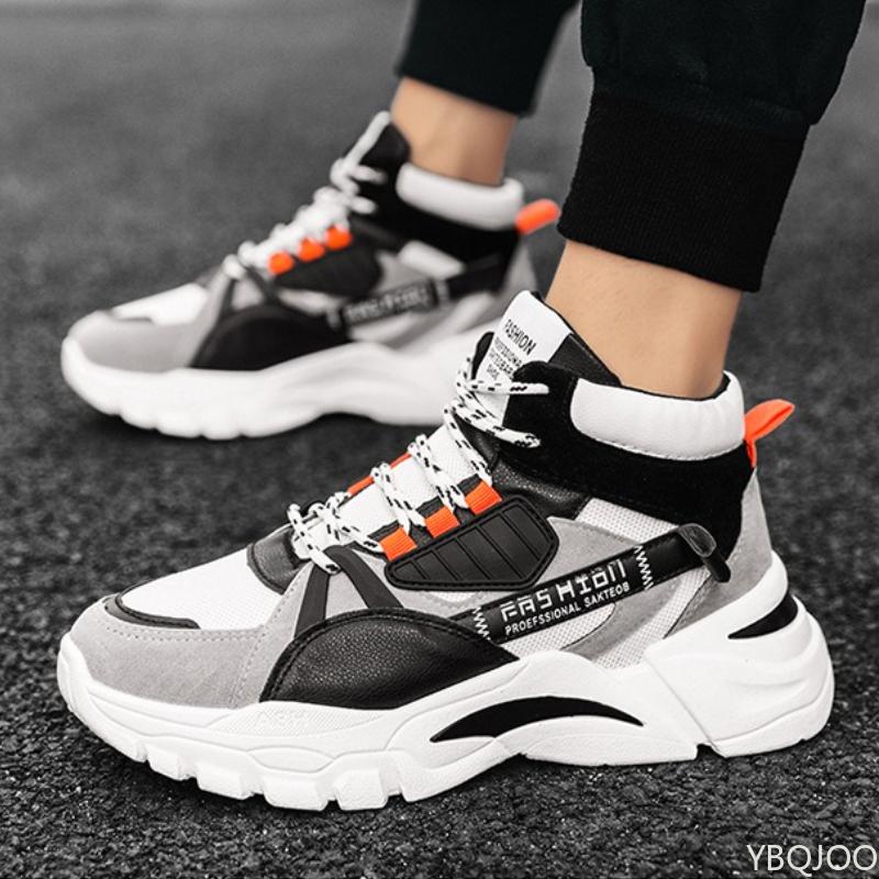 Fashion Men's Spring New High Top Shoes Trendy Sports Shoes Versatile Breathable Simple Comfortable Daily Casual Men's Shoes