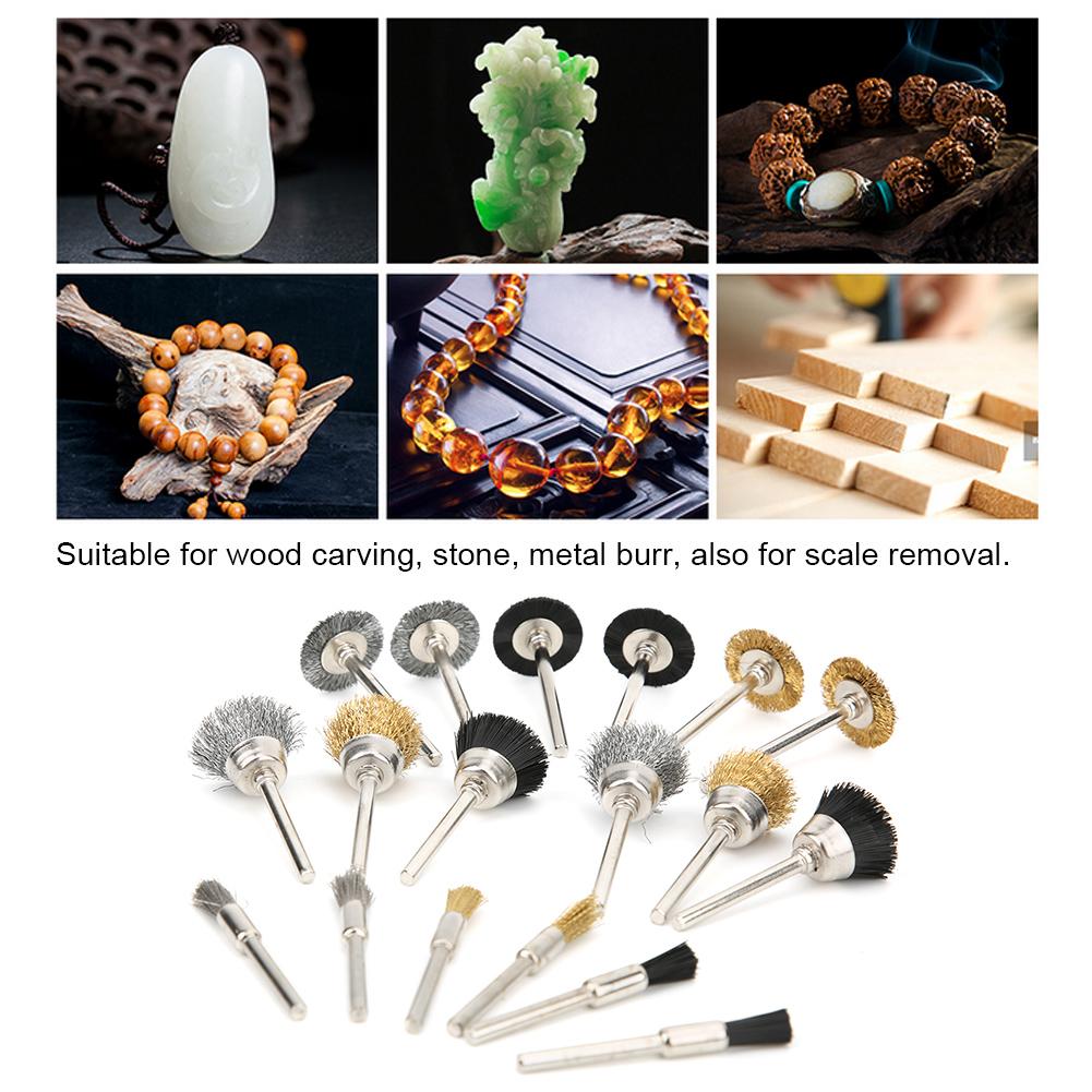 18pcs Aluminum Wire Wheel Cup Brush Polishing Set for Electric Grinder Rotary Tool