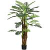 Artificial Palm Tree, 1.6 m, Realistic Branches, Decorative Plant, Plastic, with Pot, Brown+Green