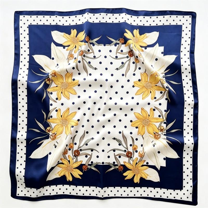 70x70cm Nylon Square Scarf Women Vintage Print Lightweight Accessory Office Casual Hair Styling