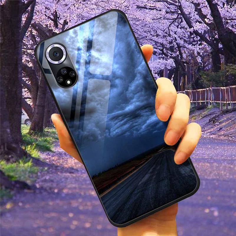 Чехол для Honor 50 Pro Закаленное Стекло Звездный Мрамор Жесткая Задняя Крышка для Телефона Huawei Honor 50 Чехлы Honor50 Защитные
