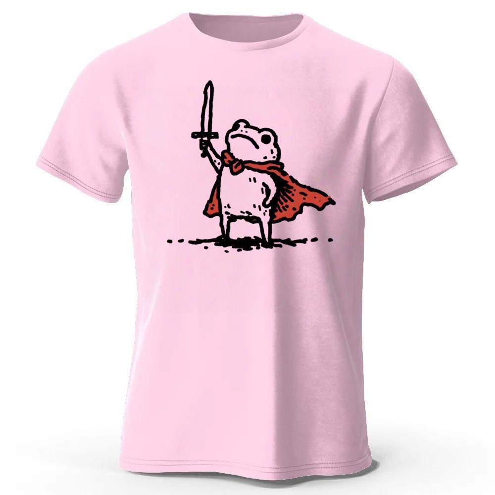 2026 New Mens Frog Warrior Pure Cotton Tshirt Printed Large Womens Pure Cotton Tshirt Casual Street Photography Clothing