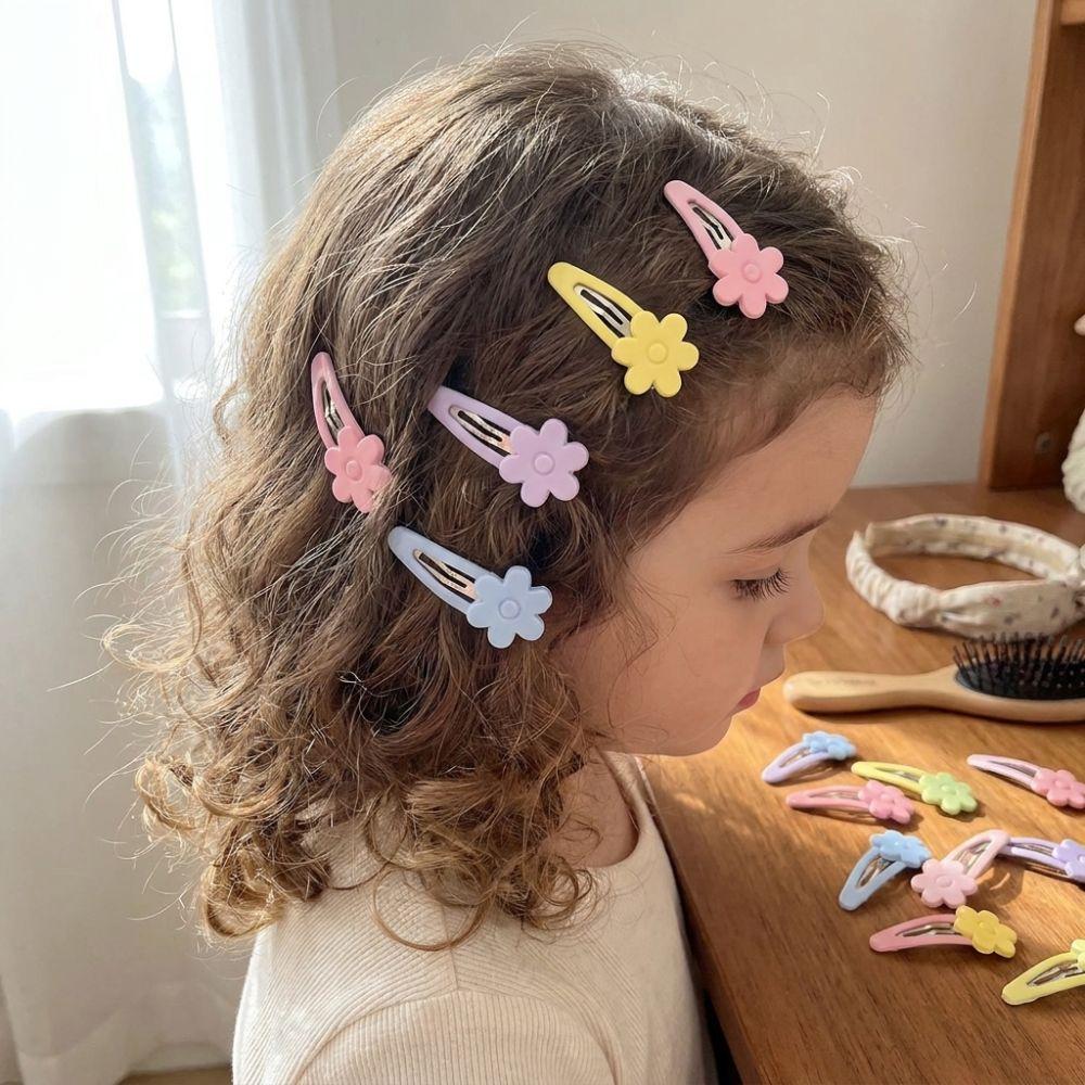 8/16 pcs/set Flower Multicolor Bownot Hair Clips Plastic Hair Barrettes Bangs Hairpin Women