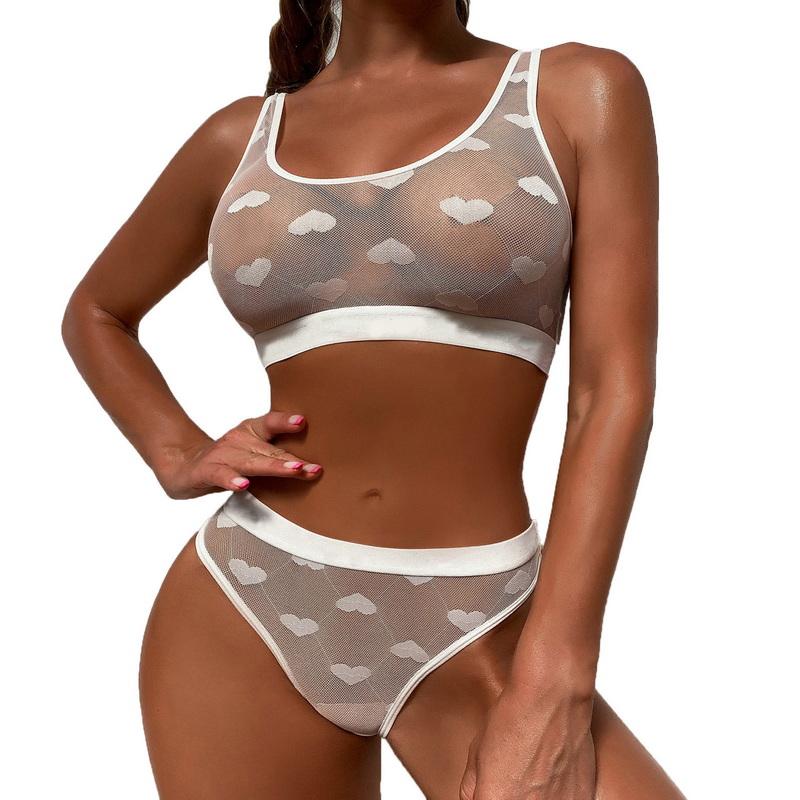 Women Lace Transparent Mesh Lingerie Sexy Fun Underwear Sling Home Erotic Nightwear Pajamas
