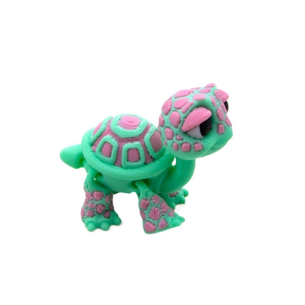 Plastic Simulated Animal Model Cartoon Desktop Decorations 3D Printed Turtle Model Holiday Gifts