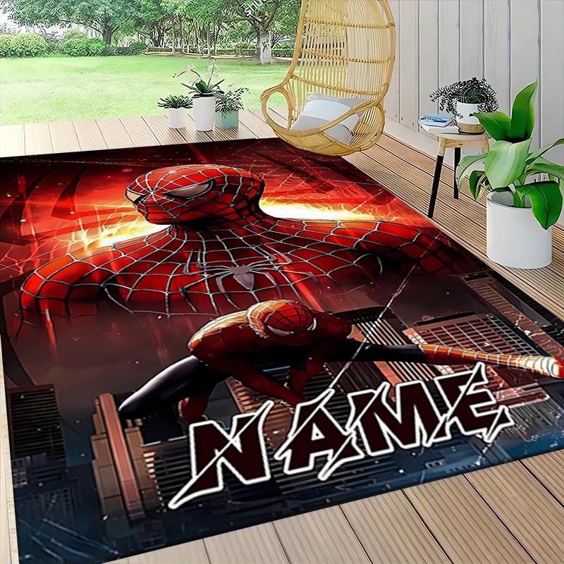 Custom Name Spider-Man Mask Carpet Rug Customizable Soft Washable Anti-Slip Home Living Room Sofa Mats Personalized Rug. 090918