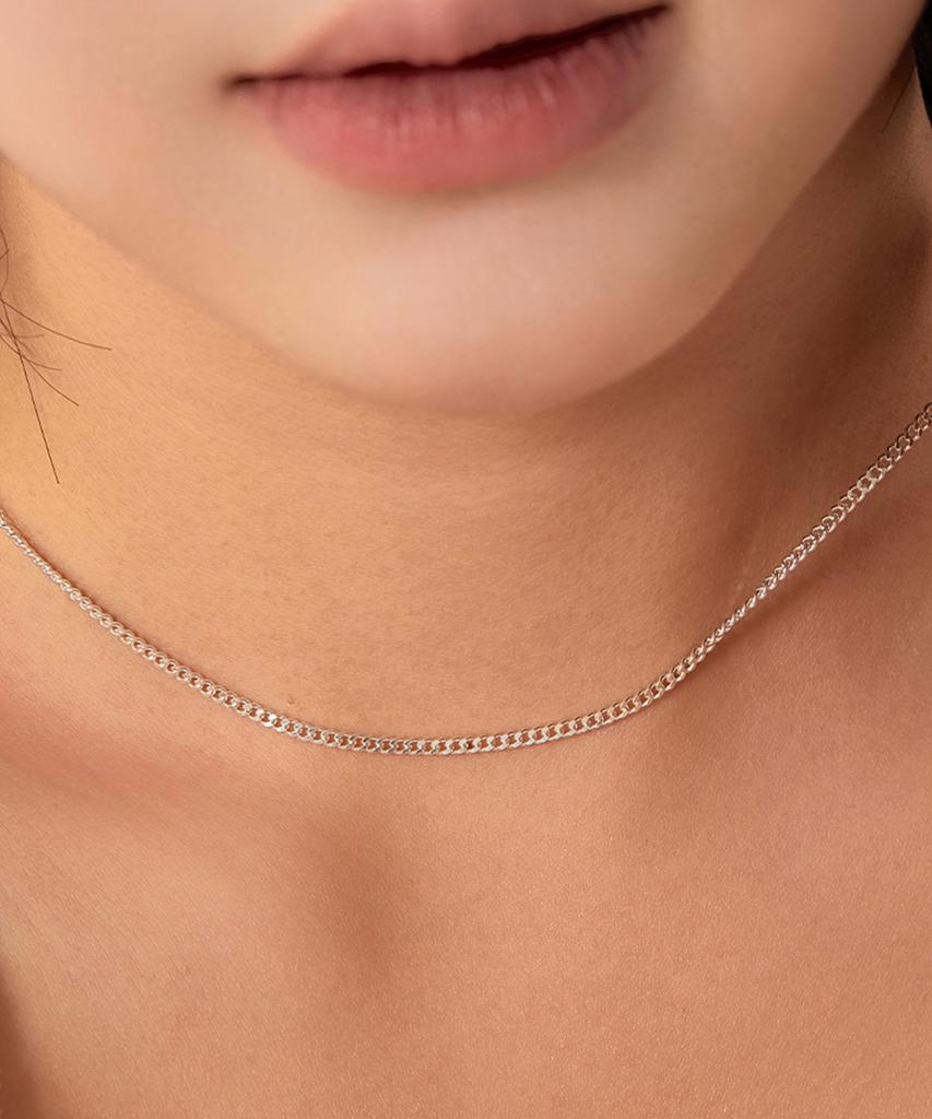 Helene Jewelry Серебряная 925 пробы Плоская Изогнутая Цепь Серебряное Ожерелье (Тип А)