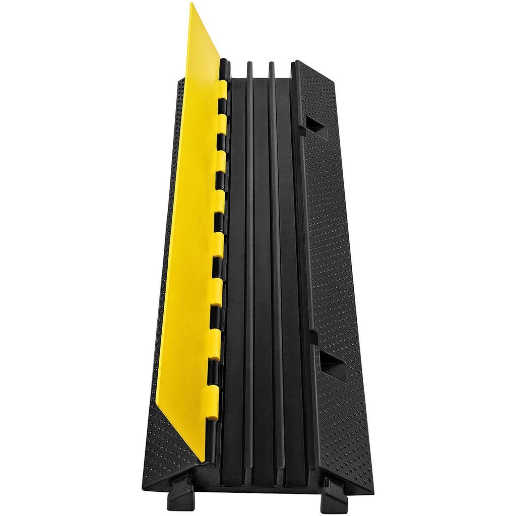 3 Channel Rubber Cable Protector Ramp 1.2 x 1.2 Inch Channel Heavy Duty Cable Wire Cord Cover Ramp Speed Bump Driveway Hose Cable Ramp Protector