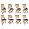 Day and Night - Day and Night Folding Garden Chairs 8 Units and Cushions Solid Acacia Wood