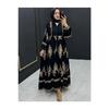 Viscose Fabric Loose Hijab Black Hijab Dress Ethnic Patterned