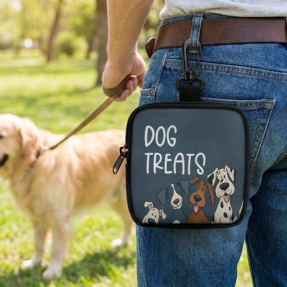 Zipper Closure Dog Treat Pouch Transparent Window Pet Snack Bag Pet Feeding Bag Pet Training