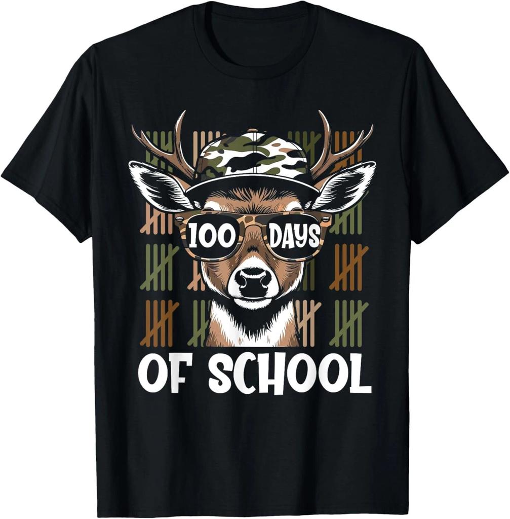 Bucked_ 100 Days Of School Deer Student Boy Girls 100th Day Gift Unisex T-Shirt
